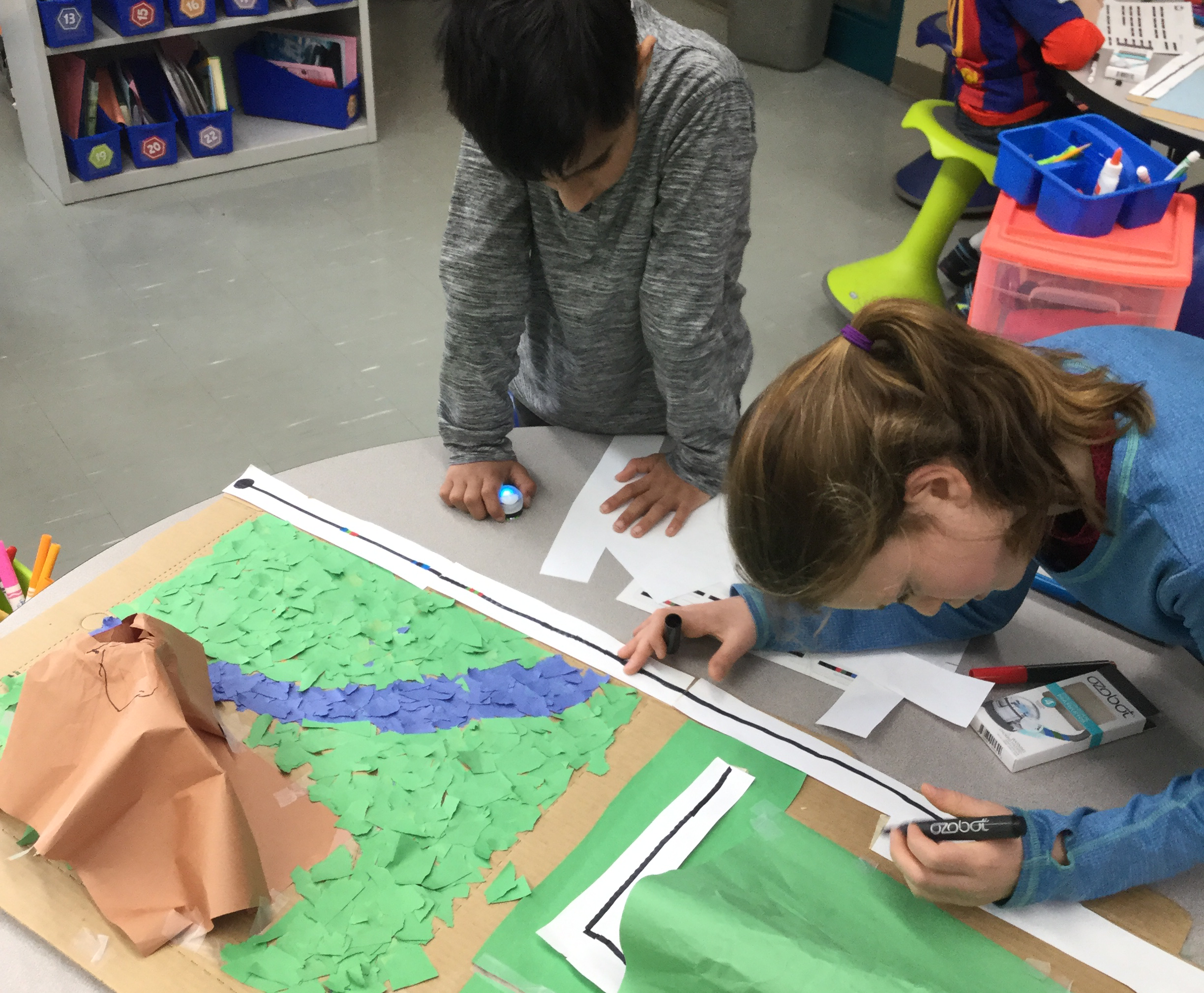 Groveland 3rd graders work on Landform project